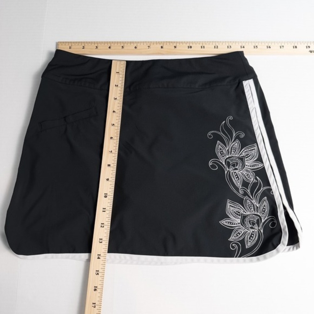 Athleta Swift Zip Skort Size 6 Black White Floral Tennis Pickleball Golf 819678 - Picture 4 of 16